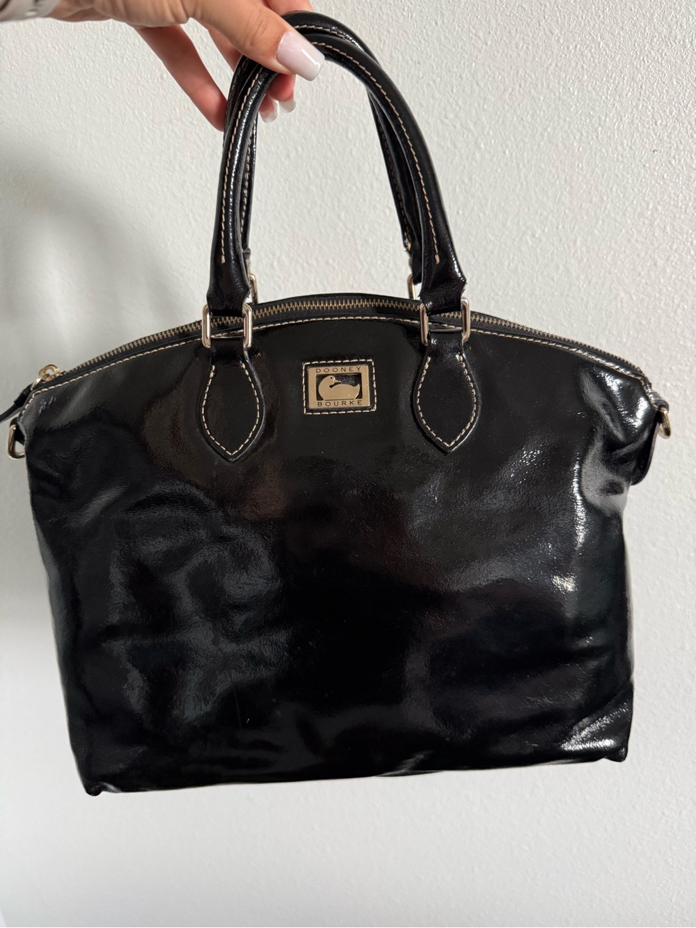 Dooney & Bourke Black Patent Leather Satchel Bag